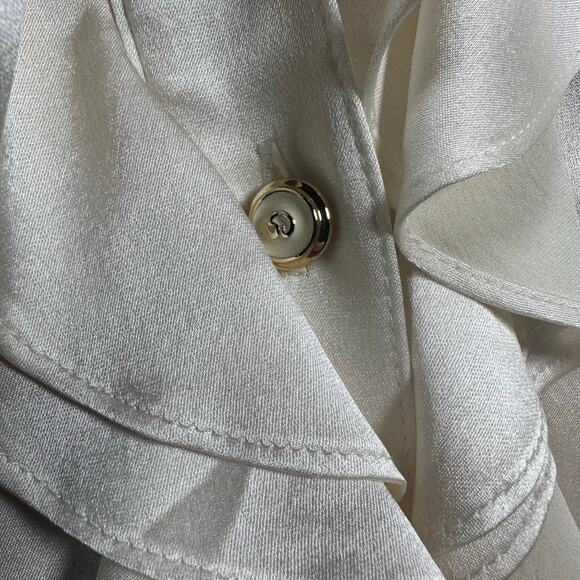 St. John Silk Ruffle Neck Blouse 8 - Picture 6 of 6